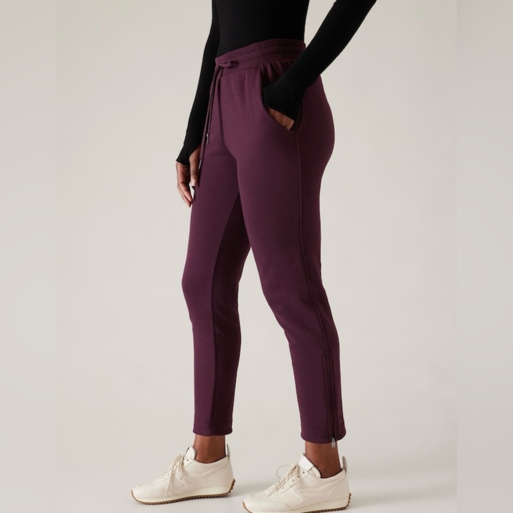 Athleta Burgundy Cozy Karma Pants - Picture 2 of 7